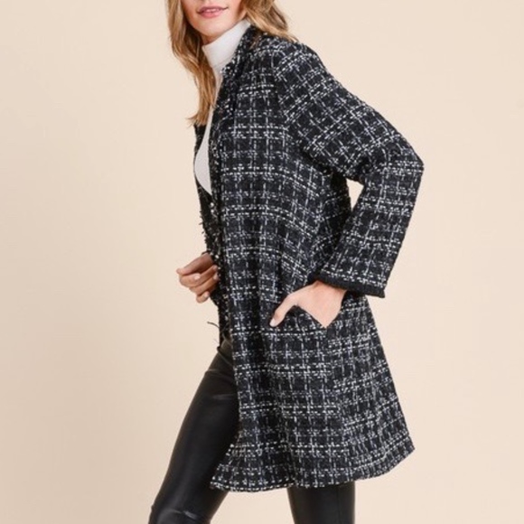 Black & Ivory Tweed Jacket - Picture 4 of 5